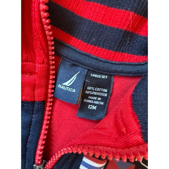 Nautica Red & Navy Full-Zip Jacket For Infants 12M Cotton/Polyester Blend - Picture 5 of 10